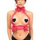 Kitten Collection Fuchsia/Fuchsia Lace Double Strap Body Harness - Daisy Corsets