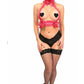 Kitten Collection Fuchsia/Fuchsia Lace Double Strap Body Harness - Daisy Corsets