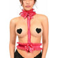 Kitten Collection Fuchsia/Fuchsia Lace Single Strap Body Harness - Daisy Corsets