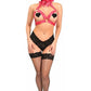 Kitten Collection Fuchsia/Fuchsia Lace Triangle Top Body Harness - Daisy Corsets