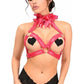 Kitten Collection Fuchsia/Fuchsia Lace Triangle Top Body Harness - Daisy Corsets