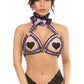Kitten Collection Lavender/Black Lace Bra Top Body Harness - Daisy Corsets