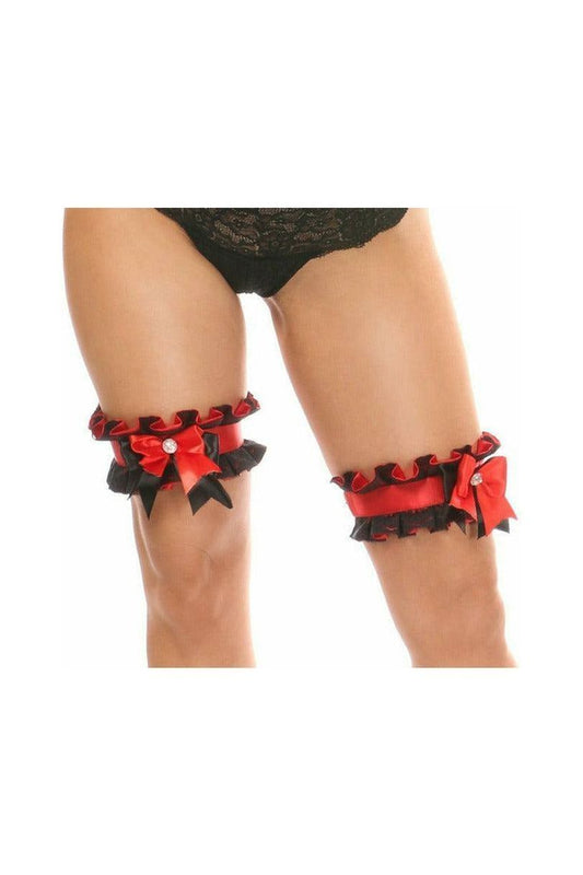 Kitten Collection Red/Black Lace Leg Garters (set of 2) - Daisy Corsets