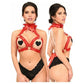Kitten Collection Red/Red Triangle Top Body Harness - Daisy Corsets