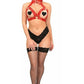 Kitten Collection Red/Red Triangle Top Body Harness - Daisy Corsets