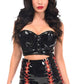 Lavish 2 PC Black Patent Bustier & Lace - Up Skirt Set - Daisy Corsets