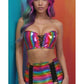 Lavish 2 PC Rainbow Glitter Bustier & Skirt Set - Daisy Corsets