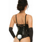 Lavish 4 PC Black PVC Bunny Corset Costume - Daisy Corsets