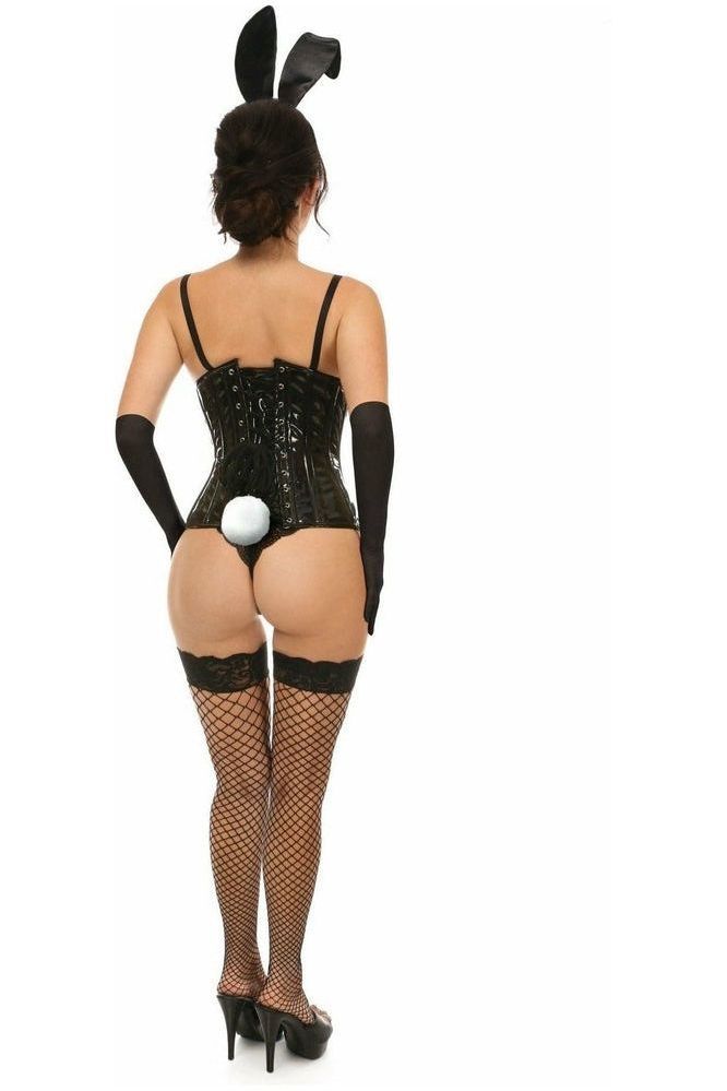 Lavish 4 PC Black Vinyl Bunny Corset Costume - Daisy Corsets
