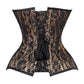 Lavish Beige/Black Lace Overbust Corset Sweetheart Neckline Busk Closure - Daisy Corsets