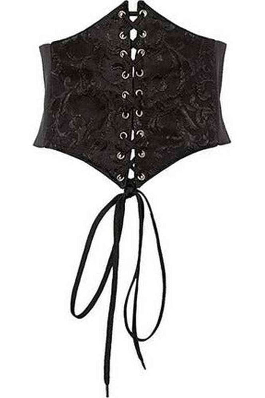 Lavish Black Brocade Corset Belt Cincher - Daisy Corsets Hip Crypt 