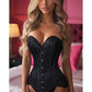 Lavish Black Brocade Overbust Corset W/Busk Closure - Daisy Corsets