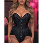 Lavish Black Brocade Overbust Corset W/Busk Closure - Daisy Corsets