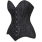 Lavish Black Brocade Overbust Corset W/Busk Closure - Daisy Corsets