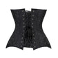 Lavish Black Brocade Overbust Corset W/Busk Closure - Daisy Corsets