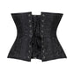 Lavish Black Brocade Waist Cincher Under Bust Corset w/Front Busk Closure - Daisy Corsets