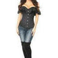Lavish Black Cotton Off - The - Shoulder Corset - Daisy Corsets