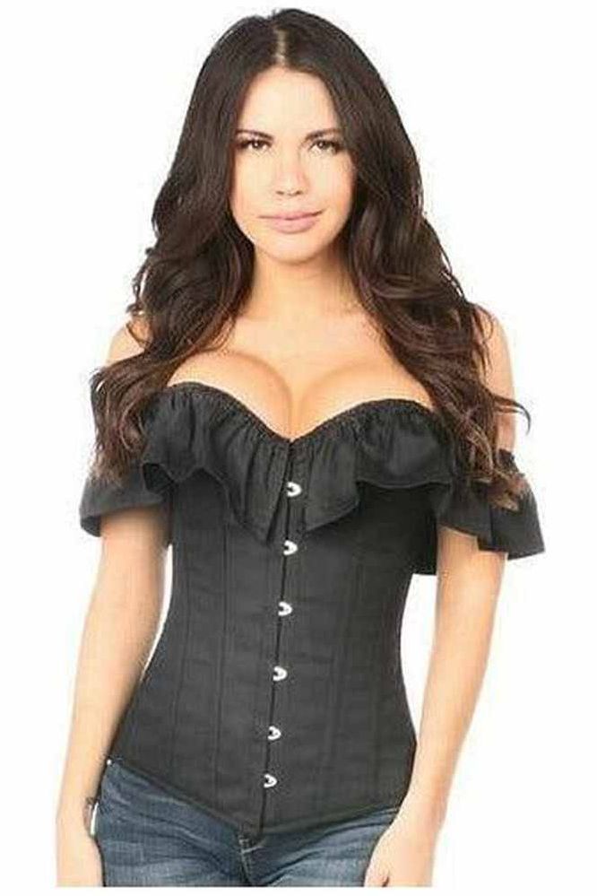 Lavish Black Cotton Off - The - Shoulder Corset - Daisy Corsets