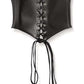 Lavish Black Faux Leather Corset Belt Cincher - Daisy Corsets