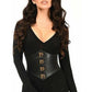 Lavish Black Faux Leather Corset Belt Cincher w/Clasps - Daisy Corsets