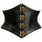 Lavish Black Faux Leather Corset Belt Cincher w/Clasps - Daisy Corsets