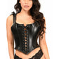 Lavish Black Faux Leather Lace - Up Bustier Top - Daisy Corsets