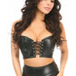 Lavish Black Faux Leather Lace - Up Short Bustier Top - Daisy Corsets