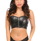 Lavish Black Faux Leather Short Bustier Top - Daisy Corsets