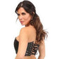 Lavish Black Faux Leather Short Bustier Top - Daisy Corsets