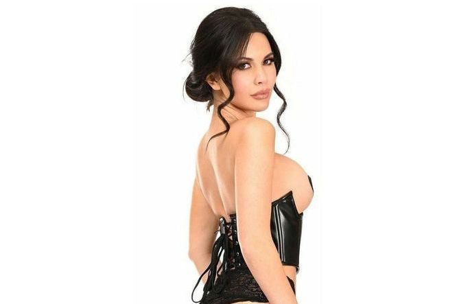 Lavish Black Faux Leather Underwire Cincher Corset - Daisy Corsets