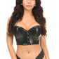 Lavish Black Faux Leather Underwire Short Bustier - Daisy Corsets