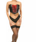 Lavish Black Faux Leather w/Red Lace - Up Bustier - Daisy Corsets