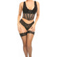 Lavish Black Fishnet Underwire Open Cup Waist Cincher - Daisy Corsets