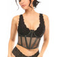 Lavish Black Fishnet Underwire Open Cup Waist Cincher - Daisy Corsets