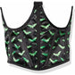 Lavish Black & Green Bats Satin Open Cup Waist Cincher - Daisy Corsets
