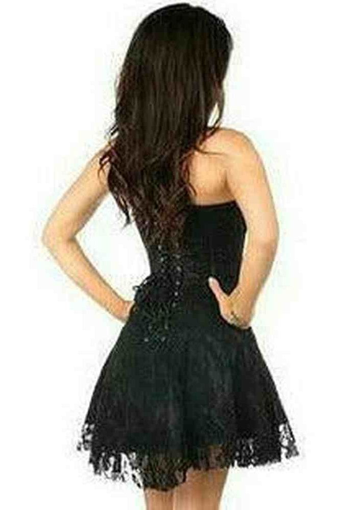 Lavish Black Lace Corset Dress