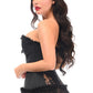 Lavish Black Lycra & Lace Hook & Eye Stretch Bustier Corset - Daisy Corsets