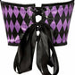 Lavish Black & Purple Diamond Satin Open Cup Waist Cincher - Daisy Corsets