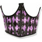 Lavish Black & Purple Diamond Satin Open Cup Waist Cincher - Daisy Corsets