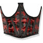 Lavish Black & Red Diamond Satin Open Cup Waist Cincher - Daisy Corsets