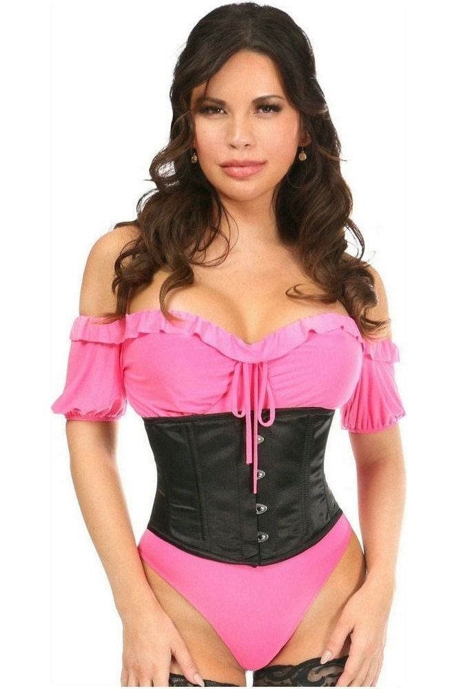 Lavish Black Satin Mini Cincher - Daisy Corsets