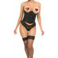Lavish Black Satin Open Bust Underwire Short Underbust Corset - Daisy Corsets