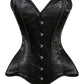 Lavish Black Satin Overbust Corset Sweetheart Neckline Busk Closure - Daisy Corsets