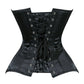 Lavish Black Satin Overbust Corset Sweetheart Neckline Busk Closure - Daisy Corsets