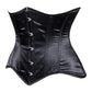 Lavish Black Satin Underbust Corset Waist Cincher Busk Closure - Daisy Corsets