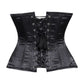 Lavish Black Satin Underbust Corset Waist Cincher Busk Closure - Daisy Corsets