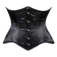 Lavish Black Satin Underbust Corset Waist Cincher Busk Closure - Daisy Corsets