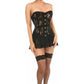 Lavish Black Sheer Lace Corset Dress - Daisy Corsets