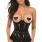 Lavish Black Sheer Lace Underwire Open Cup Underbust Corset - Daisy Corsets