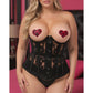 Lavish Black Sheer Lace Underwire Open Cup Underbust Corset - Daisy Corsets